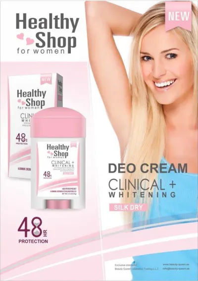 Healthy Shop - Clinical Deo Cream Women Silk Dry - Pink 75g