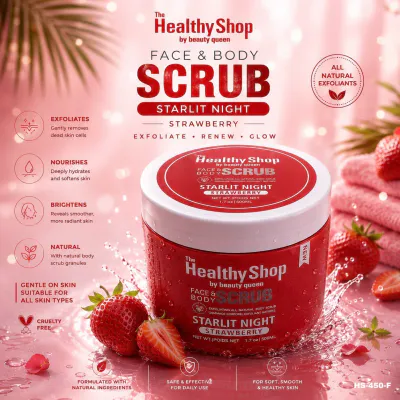 Healthy Shop - Face & Body Scrub Starlit Night Strawberry - 500 ml