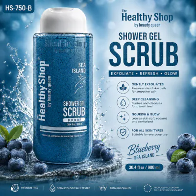 Healthy Shop - Shower Gel Scrub Blueberry Blue - 900ml